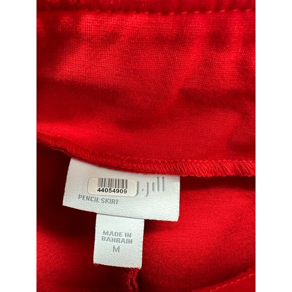 J. Jill Skirt Women MEDIUM Red‎ Viscose Nylon Spandex Blend Stretch Pencil Mini - Picture 4 of 8